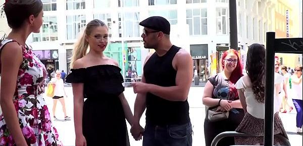  Blonde made to get naked in public